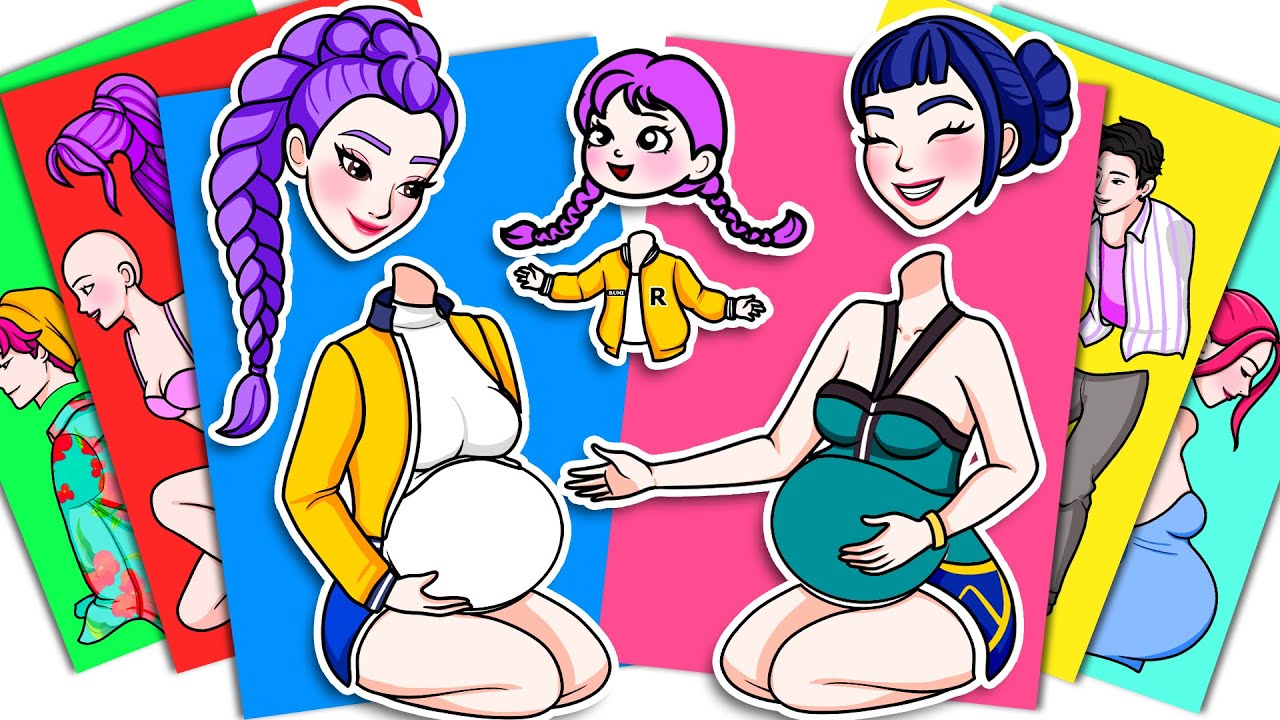 K-POP DEMON HUNTERS Pregnant Rumi VS Pregnant Zoey - HUNTRIX Sticker Book