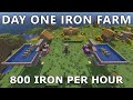 Minecraft 1.19 - A Day One Iron Farm Without Compromise (+Tutorial)