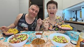 Мукбанг нагуляли ЗВЕРСКИЙ аппетит! ОБМЫЛИ покупки) Наши планы ПОМЕНЯЛИСЬ! Семейный ужин в России