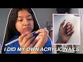 DOING MY OWN ACRYLIC NAILS FOR THE FIRST TIME