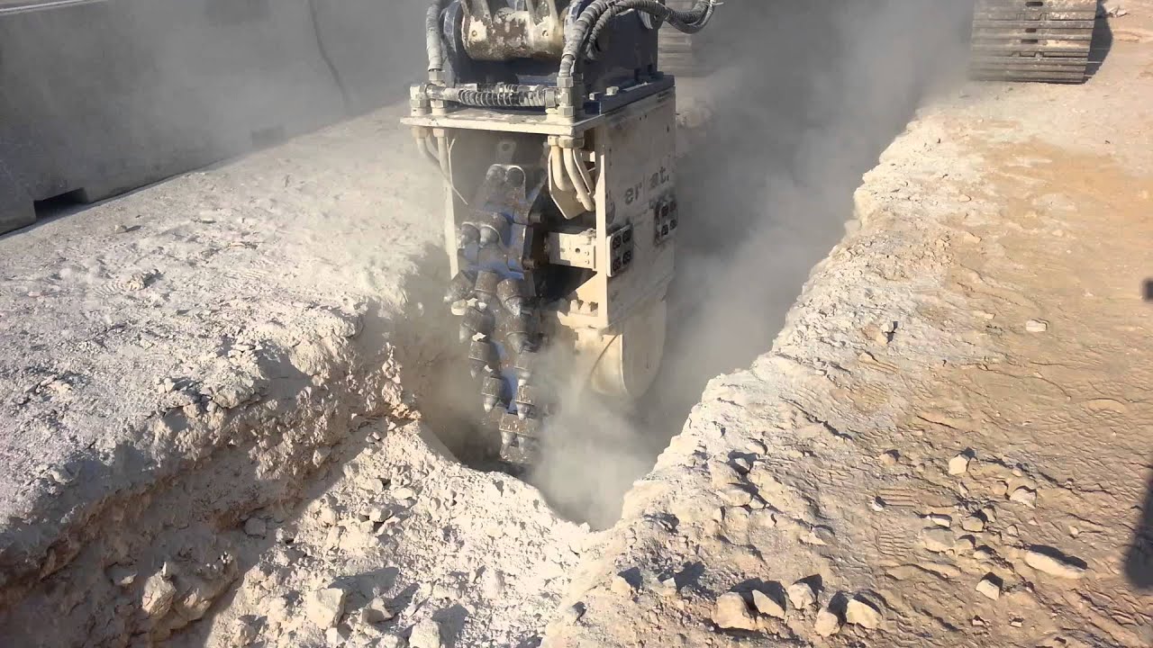 Chain Cutter Trenching in Hard Limestone in Qatar
