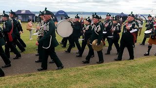(7) The Band, Bugles, Pipes and Drums, of the Royal Irish Regiment   Beating the Retreat