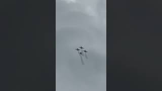 The Blue Angels forming up and then splitting off