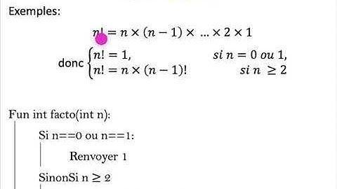 [ALGO1] Chap. 4 Récursivité  - Part. 1 : Principe et exemples