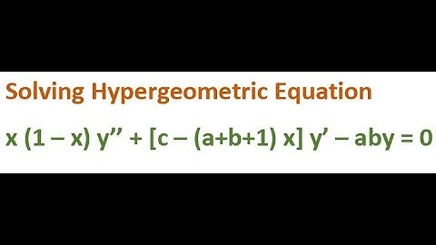 L31: Introduction to Hypergeometric Series (Ordinary Differential Equation M.Sc. Mathematics)
