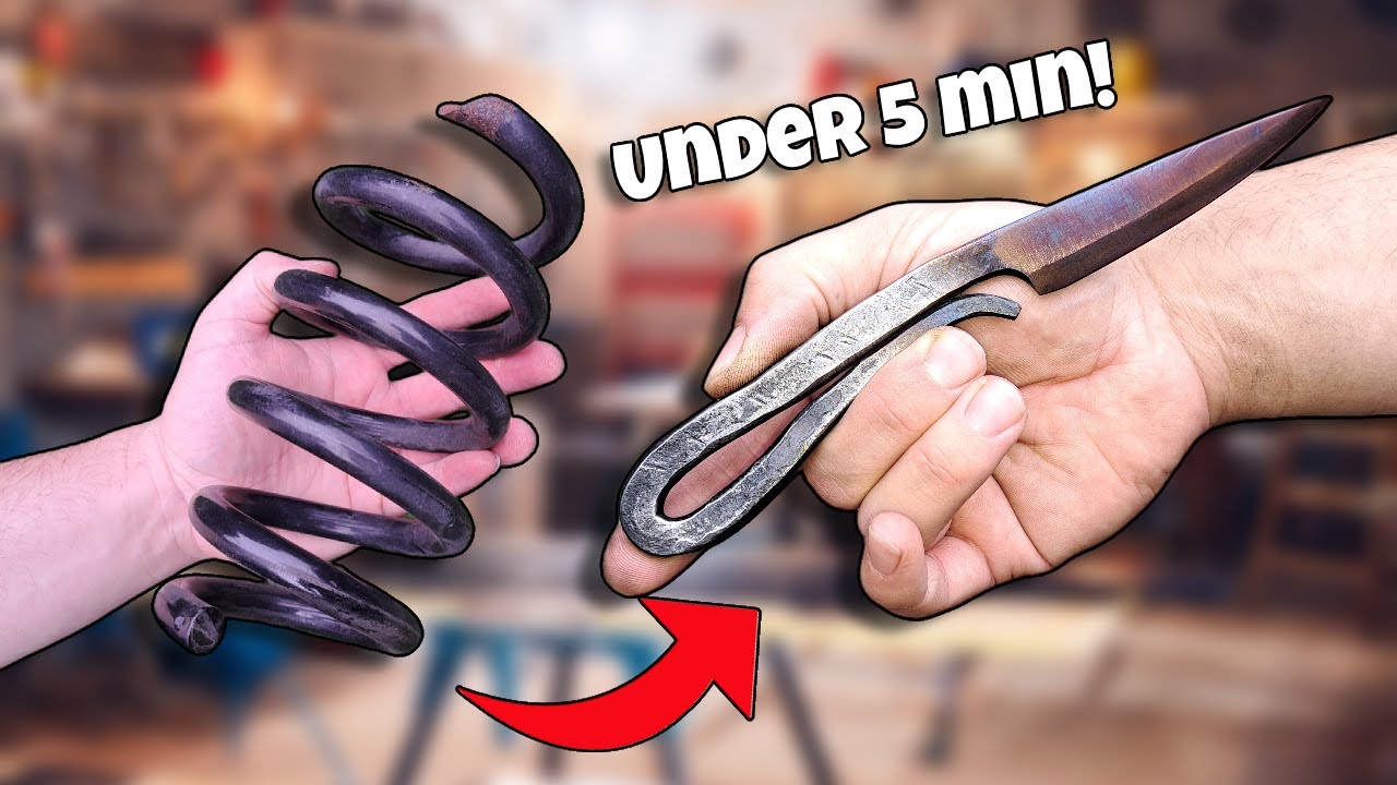 a Blacksmiths knife out of a Car Spring!🔪🚗 blacksmith 