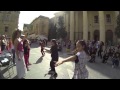 Flashmob at valleta malta waterfall dancers