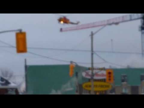 Amazing helicopter crane rescue (Kingston ON)