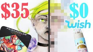 $35 PRISMACOLORS vs $0 WISH COLORED PENCILS - Comparing cheap and expensive art materials
