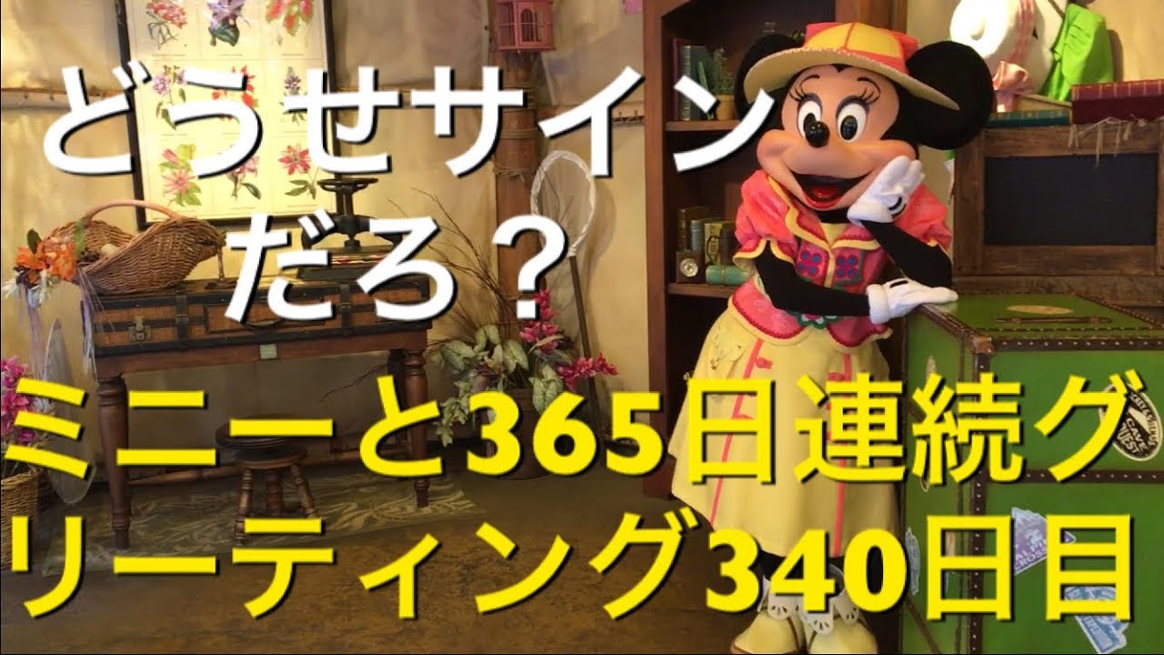 ミニーと365日連続グリーティング340日目 どうせサインだろ My Disney Tour Day 340 I Meet Minnie Mouse Youtube