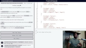 Profile Lookup freeCodeCamp Challenge JavaScript