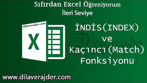 Excel Eğitim Dersleri 86 - İNDİS Fonksiyonu (INDEX) ve KAÇINCI Fonksiyonu (MATCH)