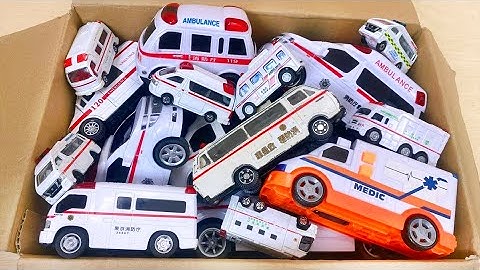 Run down the hill from the ambulance minicar toy box! Emergency driving test ☆ Siren