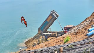 Amazing Strong! Big Dump Truck & Bulldozer Old Version Starting Work With Big Project Amazing 2024