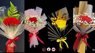 One Rose Wrapping Techniques || One Roses Bouquet || My Flower 244