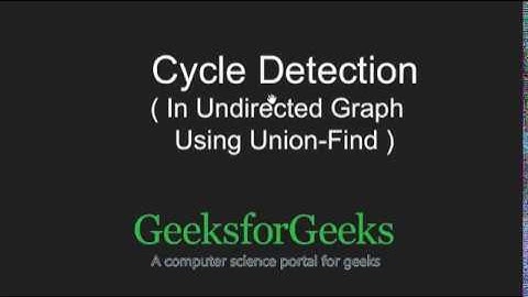 Union-Find Algorithm | Set 1 (Detect Cycle in an Undirected Graph) | GeeksforGeeks