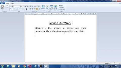 How to save a document in Word Pad?