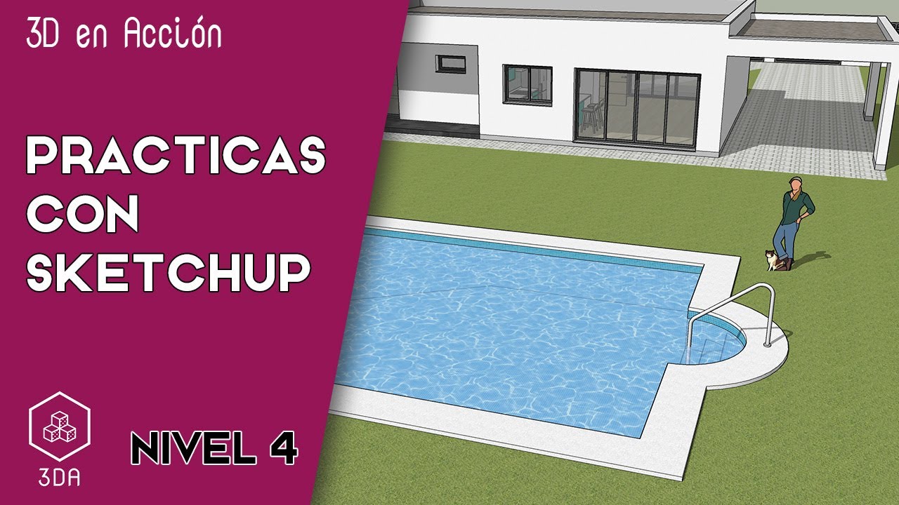 Sketchup. Prácticas de Nivel 4. Vivienda en 1 planta. 7ª parte