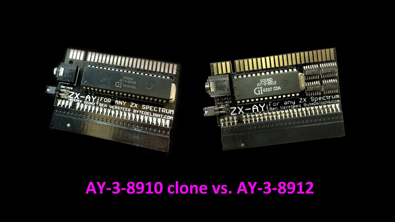 AY-3-8910 clone vs. original AY-3-8912 sound chip - YouTube
