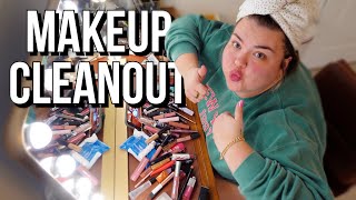 makeup purge + declutter, run errands with me | day in my life vlog