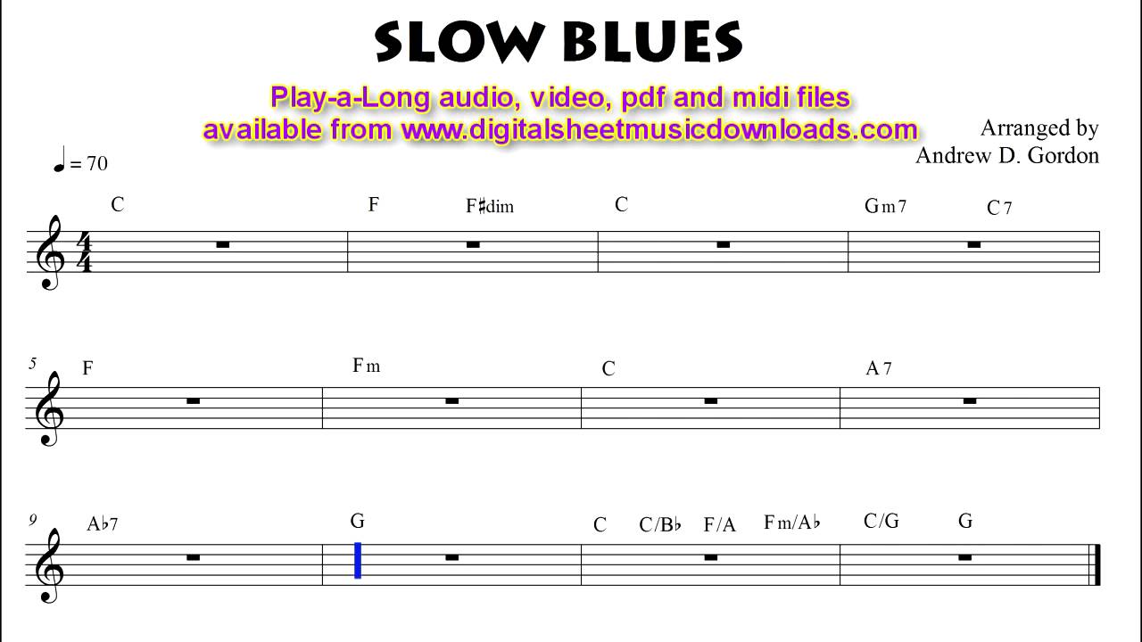 Slow Blues, piano, bass and drums to practice along with. YouTube