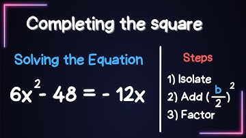 Completing the Square (a not equal to 1) - Step by Step Instructions