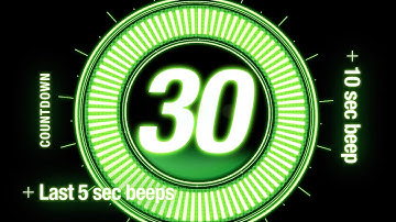 30 seconds Countdown Timer / with Beep at Last 5 sec 🟢
