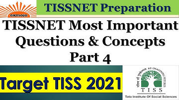 TISS most important questions and concepts part 4 | TISSNET 2022 | TISS preparation 2022