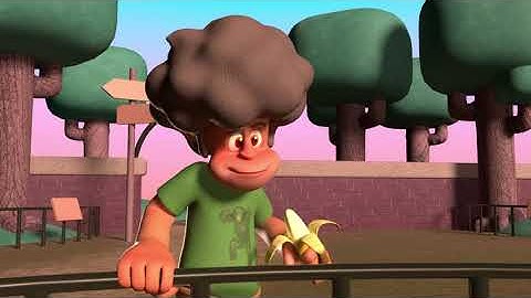 Monkey man goes to the zoo (animation)