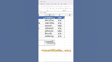 เทคนิคนับข้อมูลด้วยคำสั่ง countif มือใหม่ Excel