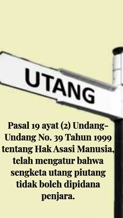 Apakah Hutang Bisa Dipidana? #shorts