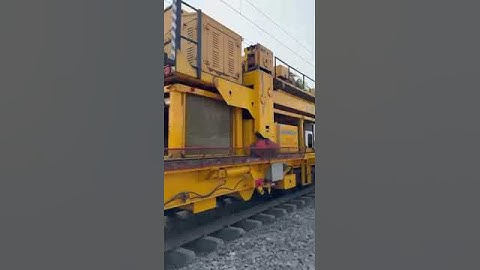 TRT machine ( Track laying train) work in railway