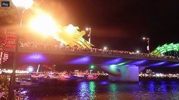 Đà Nẵng Travel Toàn cảnh Cầu Rồng phun lửa phun nước