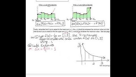 MTH 190 Upper and Lower Sums Examples (5.1)