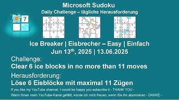 Sudoku Daily Challenges | Ice Breaker – Easy | Jun 13th, 2025
