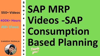 SAP MRP Videos by Ganesh Padala || SAP Consumption Based Planning || SAP Best Videos on Internet