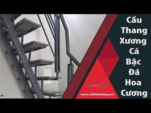 Video Dịch vụ làm cầu thang sắt mặt bậc đá hoa cương - youtube