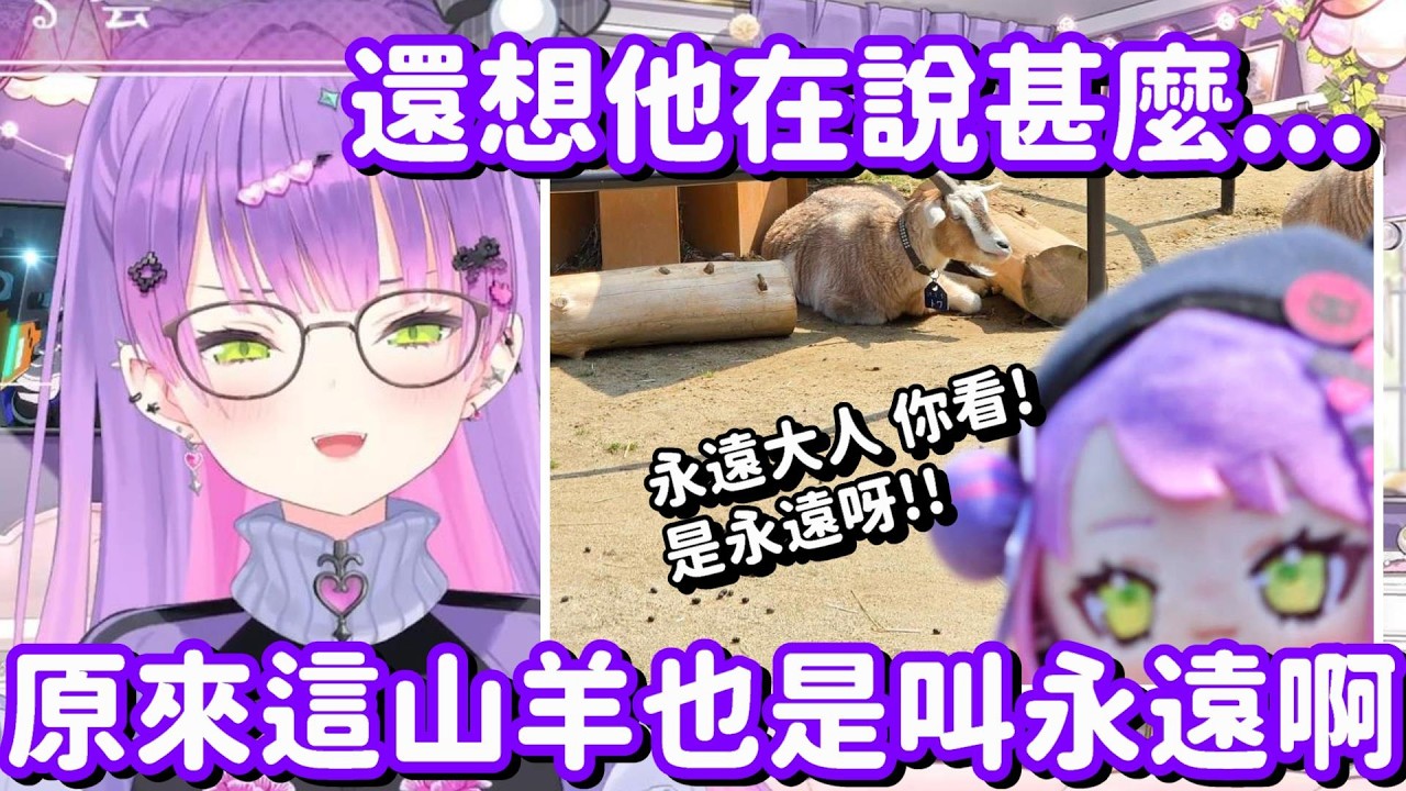 這麼巧 這山羊也是叫永遠嗎? 這樣就可以看羊的同時 一邊看永遠大人了呢(?)【Hololive中文精華】【常闇永遠】