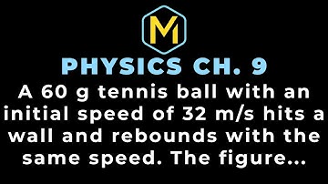 9.11 Mastering Physics Solution Tutorial - " A 60 g tennis ball with an initial speed of 32 m/s hits