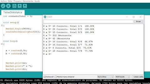 Ejemplo de programación C++ y Arduino #1 Tablas de multiplicar