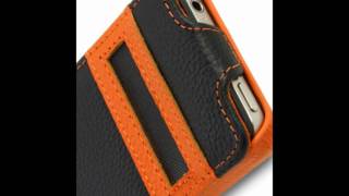 Melkco Leather Case for Apple iPhone 4 - Jacka ID Light Type (Orange/Black LC)