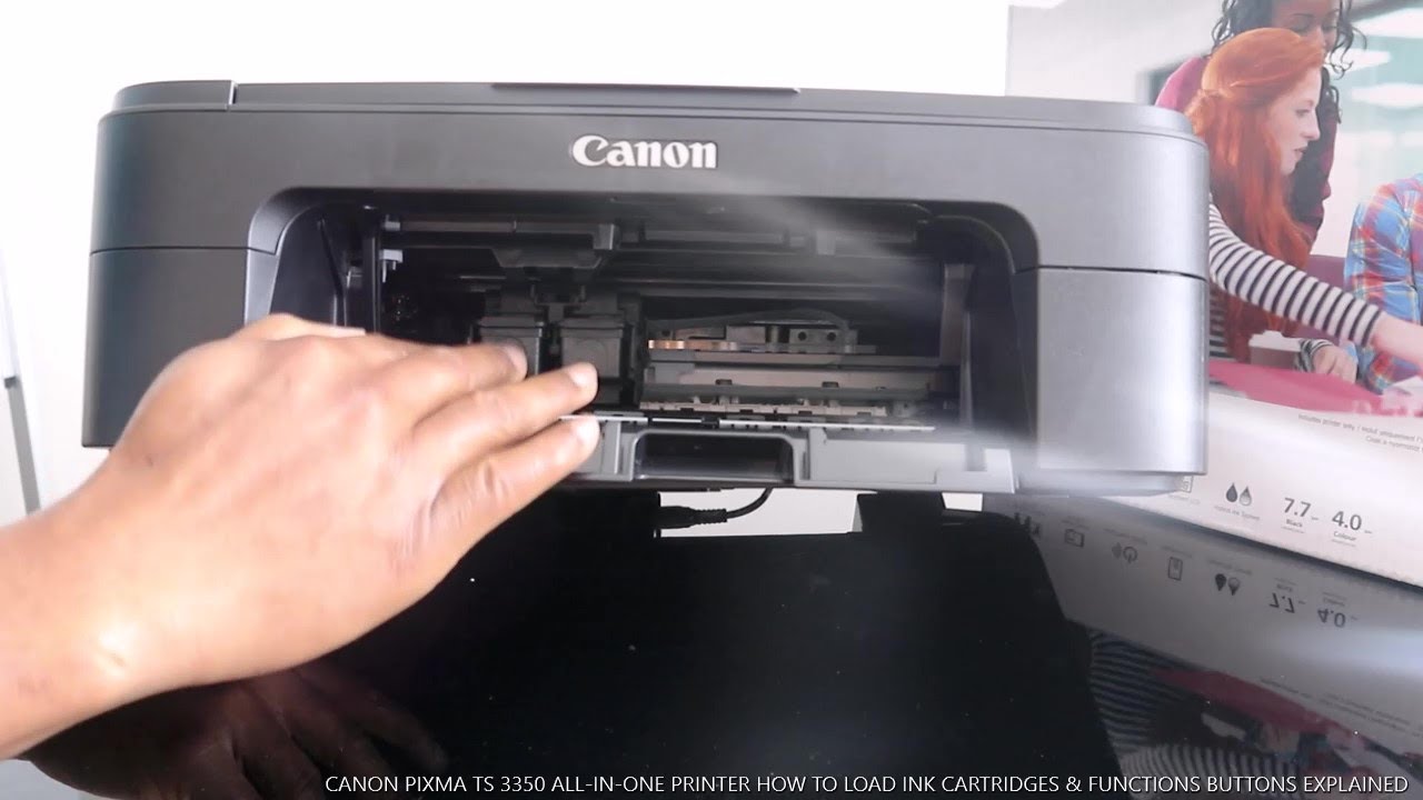 CANON PIXMA TS 3350 ALL- IN -ONE PRINTER HOW TO LOAD INK CARTRIDGES &  FUNCTIONS BUTTONS EXPLAINED 