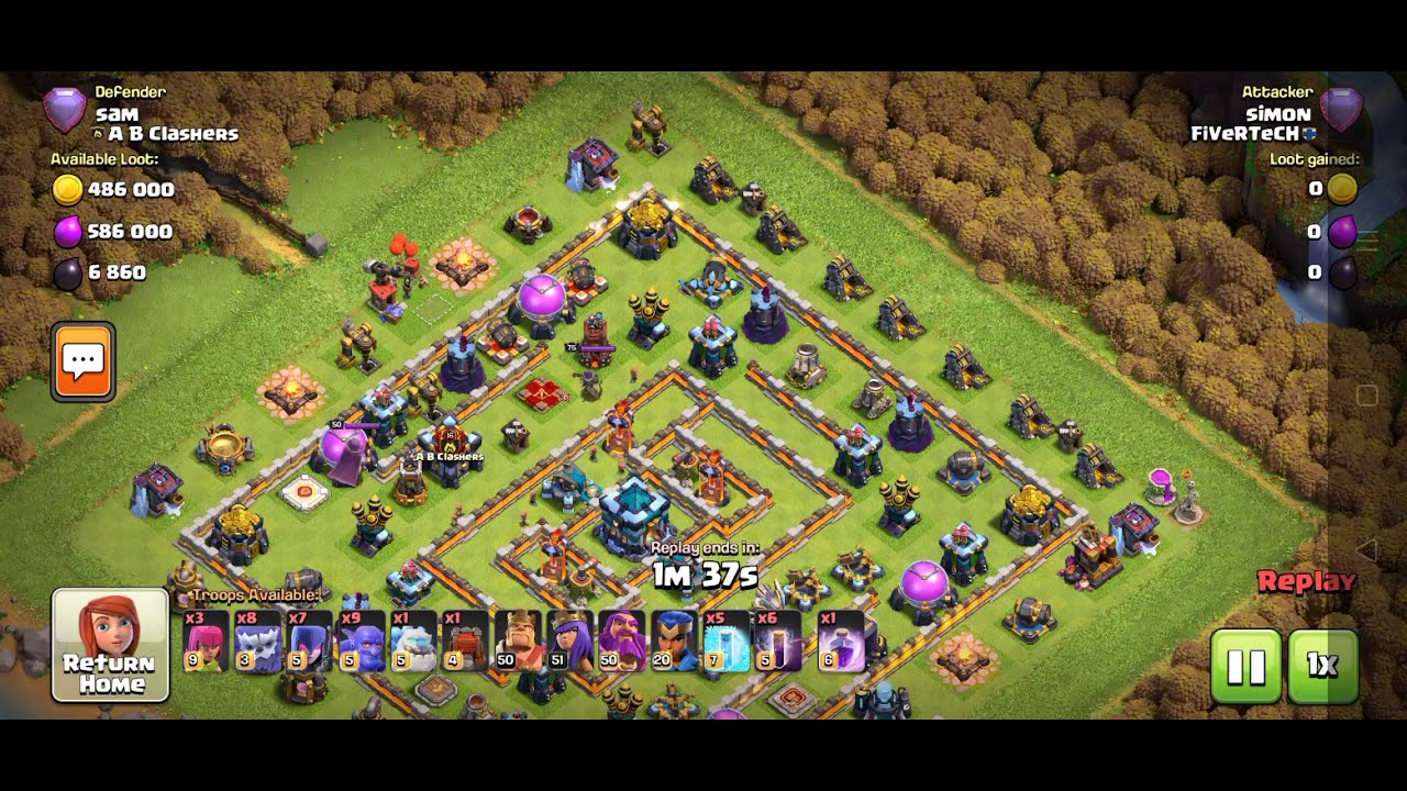 COC TH13 3 Star Attack Strategy (BoWiBat) Common Ring Base