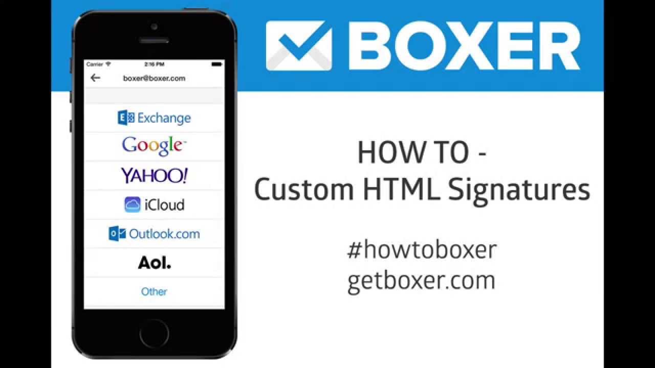 BOXER- How to set up custom HTML email signatures # ...