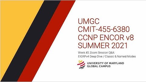 UMGC - SU21-OL1 - CMIT-455-6380-2215 - ENCORv8: Week #2 Zoom Session on EIGRPv4 Deep Dive