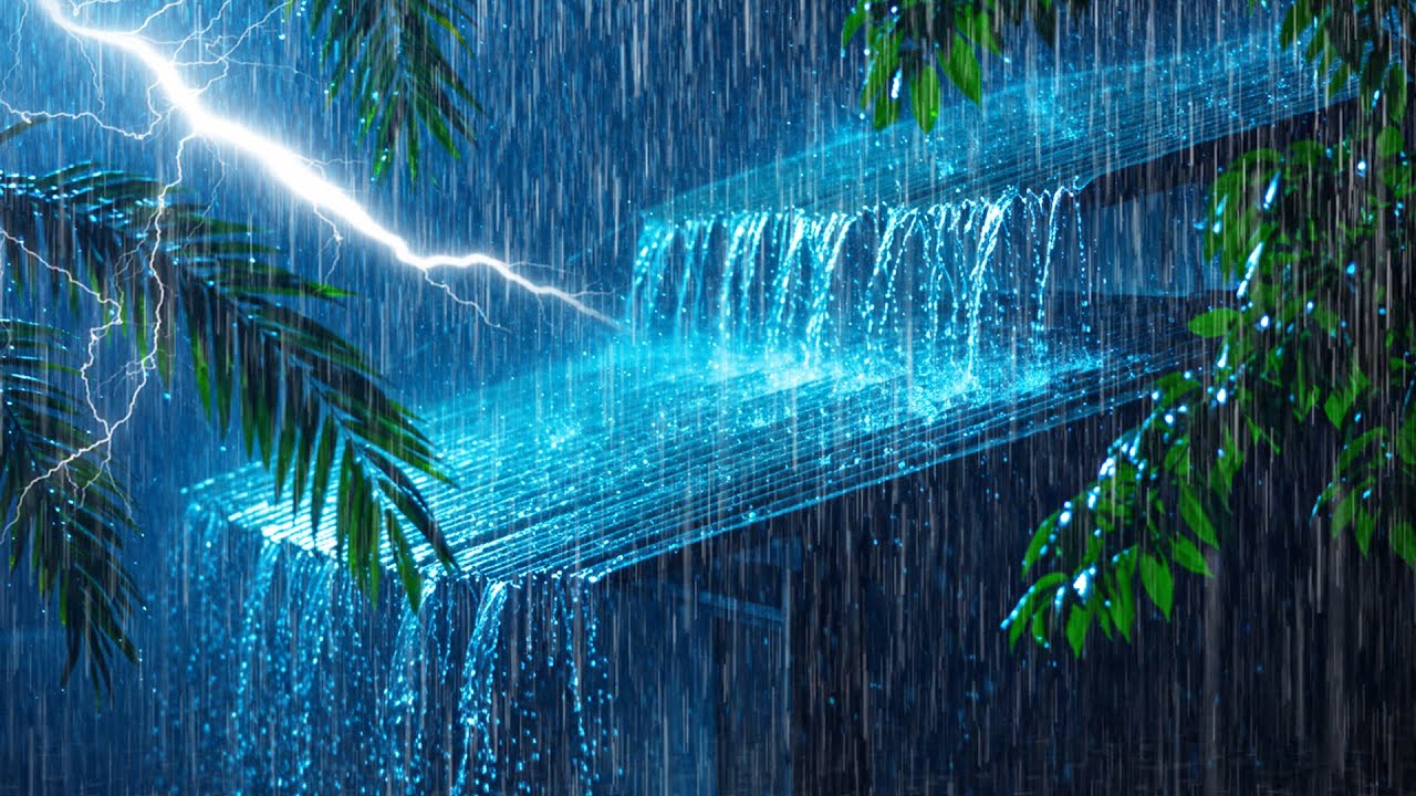 🔴 Relaxing Rain Sounds on Tin Roof for Deep Sleep, Rain Sounds for Sleeping, Heavy Rain and Thunder