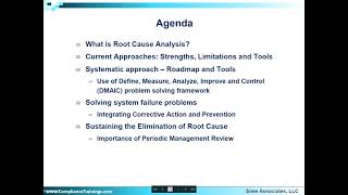 3-Hour Virtual Seminar on Root Cause Analysis for CAPA Investigations