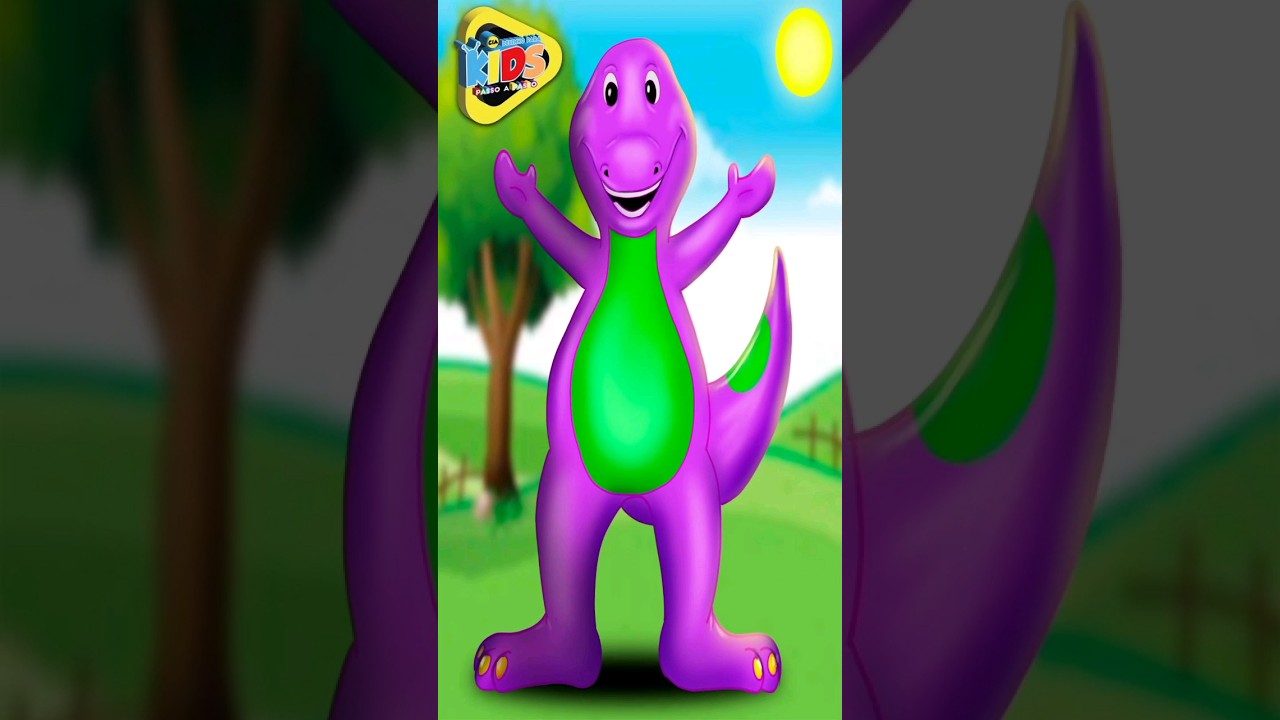 COMO DESENHAR DINOSSAURO ROXO BARNEY! #kidsvideo #viral #shortsviral  #tutorial #kids #shorts 