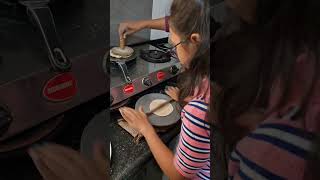 My mom is teaching me how to make roti.#breya #roti#circle#experiment #☺️☺️😛😜🫣