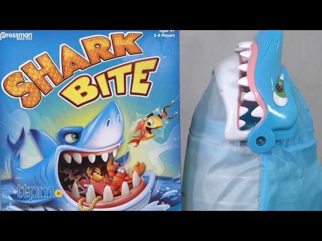 Pressman Shark Bite with Let's Go Fishin' Card Game ( Exclusive), shark game  